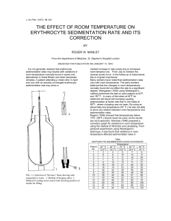 the effect of room temperature on erythrocyte