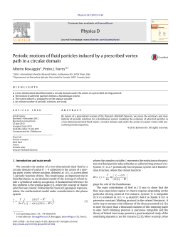 Periodic motions of fluid particles induced by a prescribed vortex