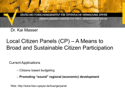 Citizens` participation and regional economic development. How