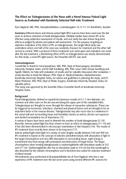 The Effect on Telangiectasias of the Nose with Intense
