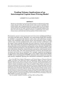 Trading Volume: Implications of an Intertemporal Capital Asset