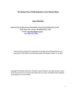 The Shadow Price of GHG Reduction in Corn Ethanol Plants Kassu
