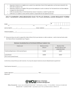 2017 summer unsubsidized due to plus denial loan