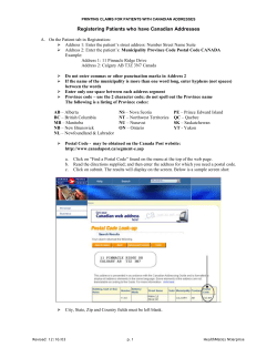 Entering Canadian Addresses