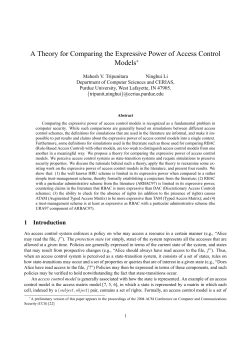 A Theory for Comparing the Expressive Power of Access Control