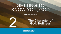 The Character of God: Holiness