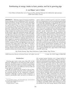 Partitioning of energy intake to heat, protein, and fat in growing pigs