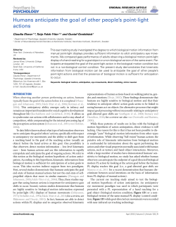 Humans anticipate the goal of other people`s point