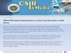 CSIR-CFTRI empowers banana farmers to convert waste from stems
