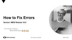 How to fix errors in IMDS