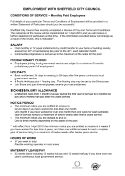 employment with sheffield city council