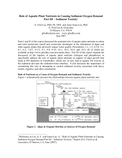 Role of Aquatic Plant Nutrients in Causing Sediment Oxygen