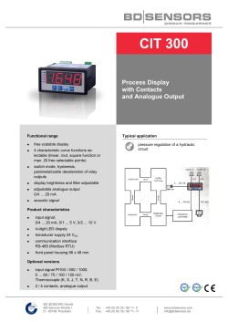 CIT 300 - BD sensors
