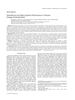 Testosterone is associated with enhanced cognitive performance in