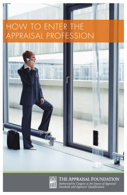 How to Enter the Appraisal Profession