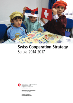 Swiss Cooperation Strategy Serbia 2014-2017