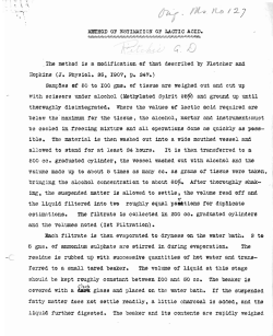 Method of Estimation of Lactic Acid