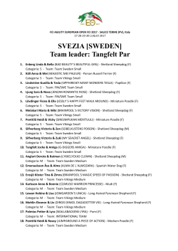 SVEZIA [SWEDEN] Team leader: Tangfelt Par