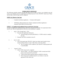ENROLLMENT CHECKLIST The following checklist includes the