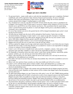 Shipper pre-move checklist