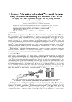A Compact Polarization-Independent Wavelength Duplexer Using a