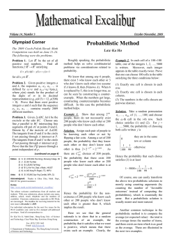 Probabilistic Method - Department of Mathematics