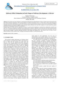 Software Effort Estimation in Early Stages of Software Development