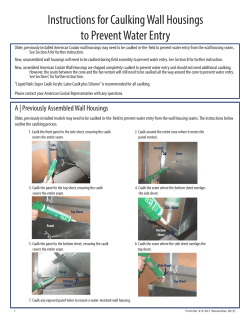 Instructions for Caulking Wall Housings to Prevent Water Entry