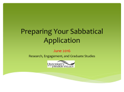 Preparing Your Sabbatical Application
