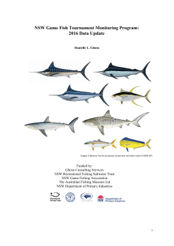 NSW Game Fish Tournament Monitoring Program: 2016 Data Update