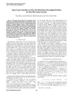 Open Loop Controllers to Solve the Disturbance Decoupling