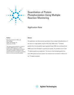 Quantitation of Protein Phosphorylation Using Multiple Reaction