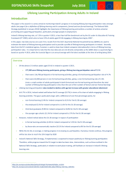 Lifelong Learning Report 2016
