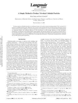 A Simple Method to Produce Trivalent Colloidal Particles