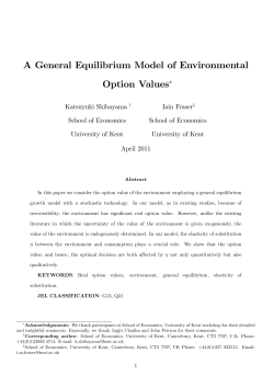 A General Equilibrium Model of Environmental Option Values!