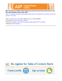 Micro-textures for efficient light trapping and improved electrical