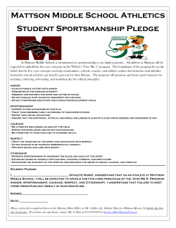 Mattson Sportsmanship Pledge