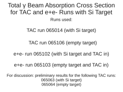 Total &gamma; Beam Absorption Cross Section for TAC and e+e
