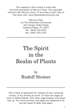 The Spirit in the Realm of Plants