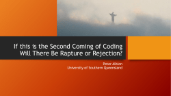 If this is the Second Coming of Coding Will There Be Rapture or