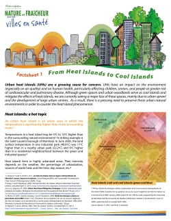 Factsheet 1. From Heat Islands to Cool Islands.