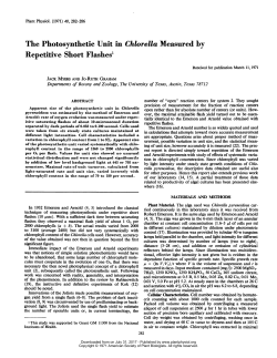 The Photosynthetic Unitin Chlorella Measured by