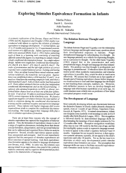 Exploring Stimulus Equivalence Formation in Infants