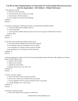 Chapter 1 Economic Models