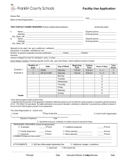 Facility Use Application
