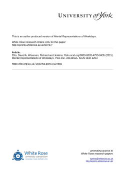 Mental Representations of Weekdays