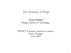 The Geometry of Rings