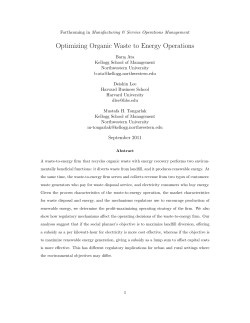Optimizing Organic Waste to Energy Operations