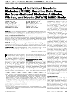 Monitoring of Individual Needs in Diabetes (MIND