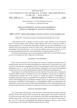 Effect of Pb2+ upon antioxidant enzymes activity of rat lymphocytes